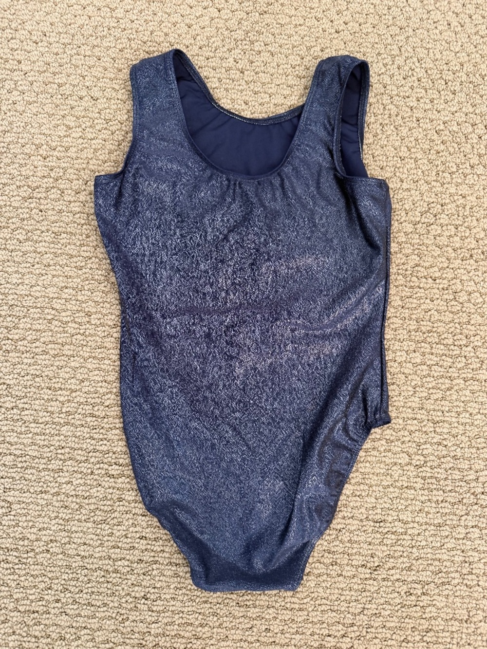 Girls Navy Sparkle Gymnastics Leotard with Rhinestone Detail - Picture 5 of 5